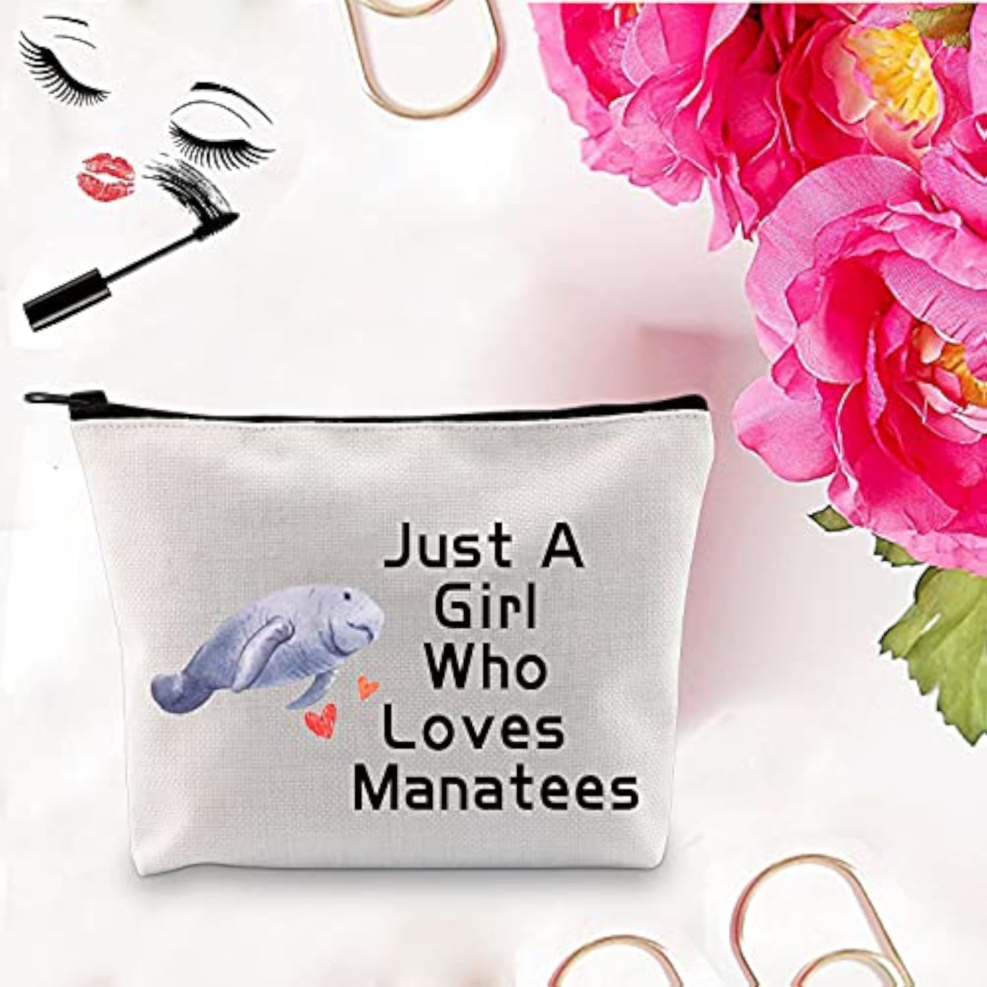 Manatee Cosmetic Bag, Ocean Animal Gift Pouch